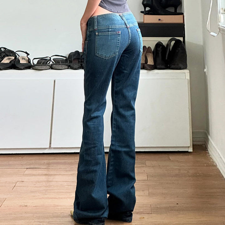Damen Bootcut Jeans mit hohem Bund und seitlichen Taschen Drune
