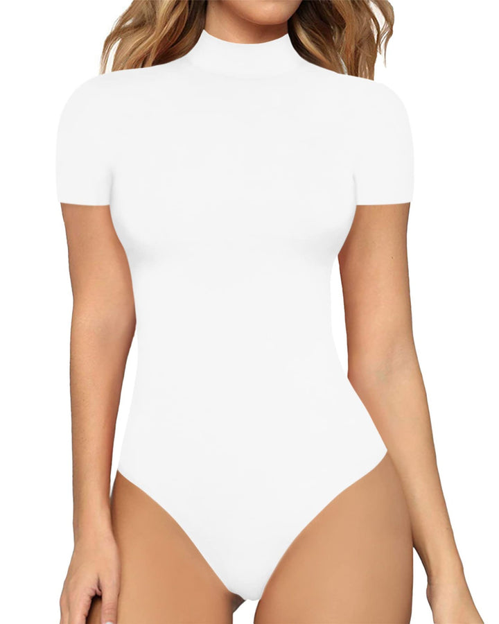 Damen Body mit hohem Kragen und Kurzarm Drune
