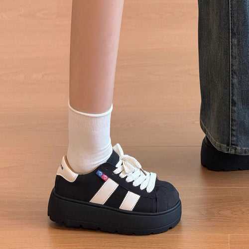 Damen Hochwertige Freizeitsneaker mit dicker Plateausohle und atmungsaktiver Mesh-Oberfläche Drune