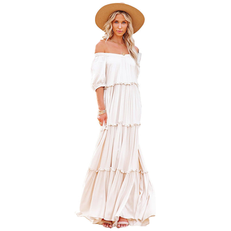 Damen Maxikleid mit romantischen Volants Drune