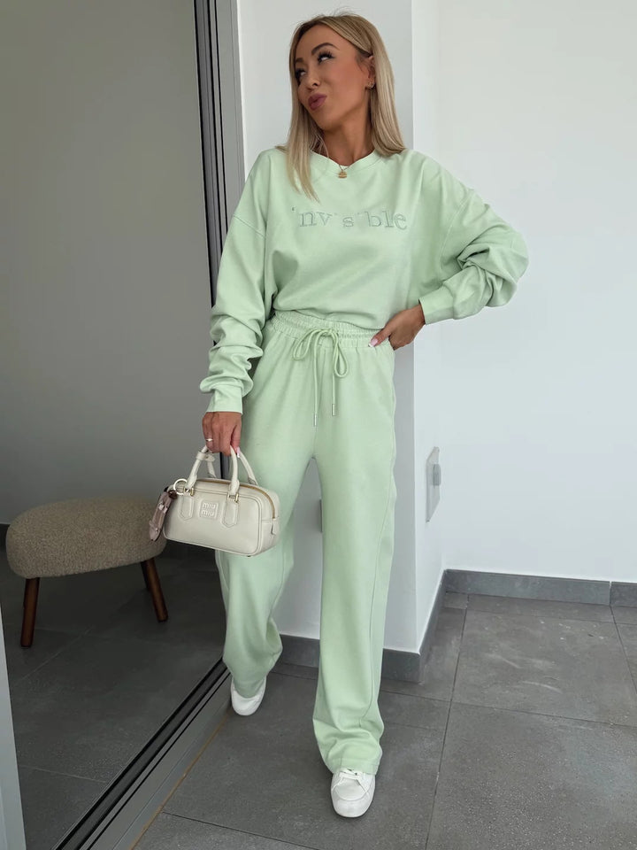 Damen Freizeit-Set mit weitem Sweatshirt und lockerer Hose Drune