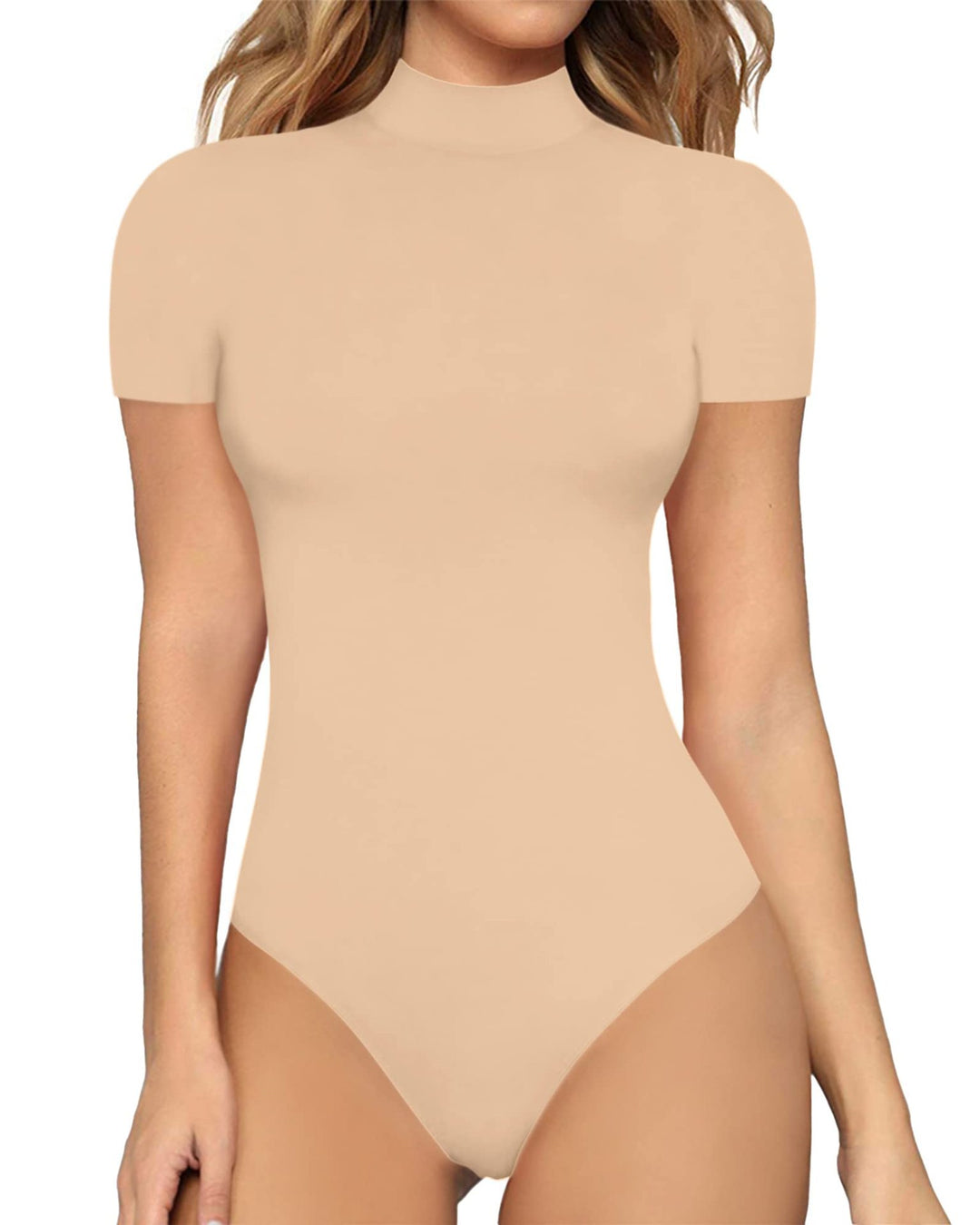 Damen Body mit hohem Kragen und Kurzarm Drune