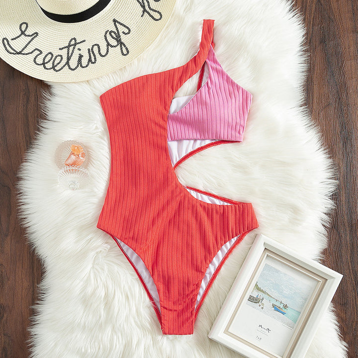 Damen Einseitiger Cut-Out Badeanzug Drune