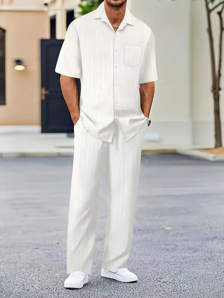 Herren Freizeitanzug mit eleganter Textur und praktischen Taschen Drune