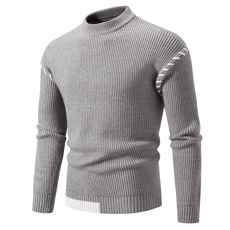 Herren modischer Strickpullover mit einzigartigem Design und hohem Kragen Drune