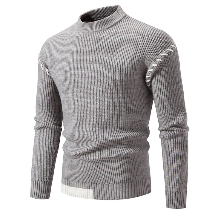 Herren modischer Strickpullover mit einzigartigem Design und hohem Kragen Drune