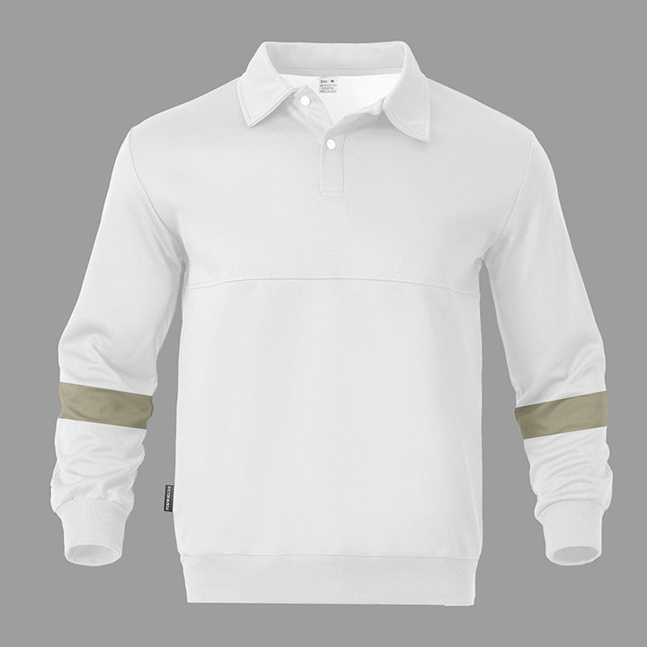 Herren sportlicher Langarm-Polo mit modernem Design und Kontrastärmel Drune