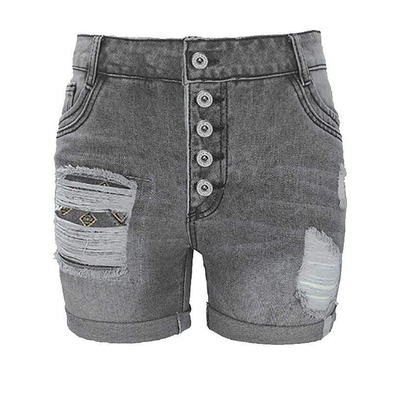 Damen Jeans-Shorts mit lässigem Fransen-Design und modischen Applikationen Drune
