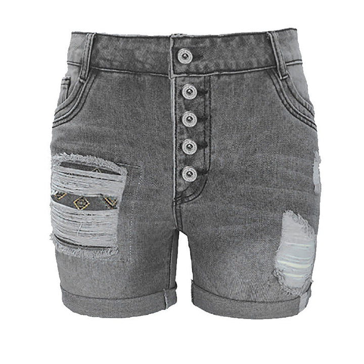 Damen Jeans-Shorts mit lässigem Fransen-Design und modischen Applikationen Drune