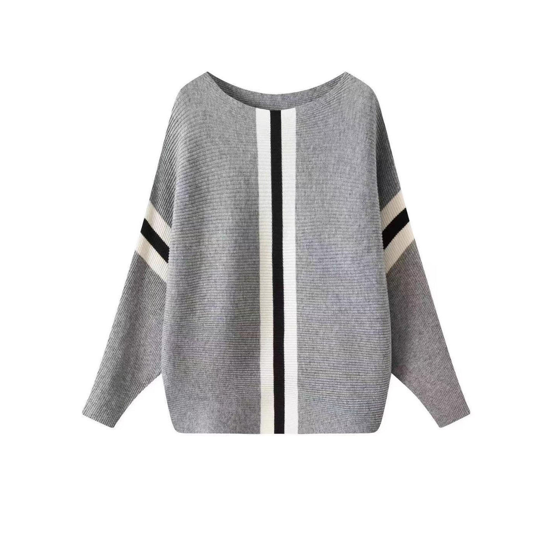 Damen Grobstrickpullover mit modernen Streifen Drune
