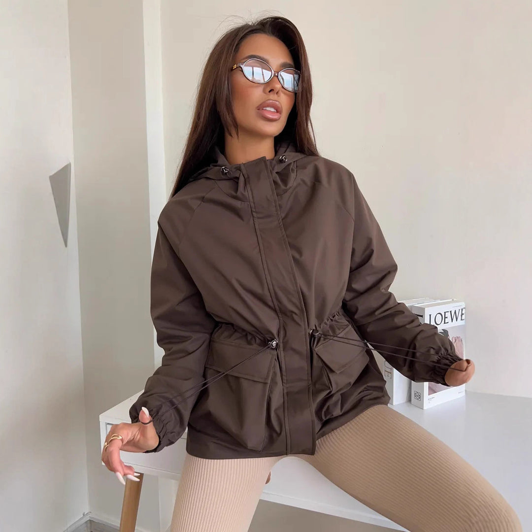 Damen funktionale Windjacke mit Kapuze Drune