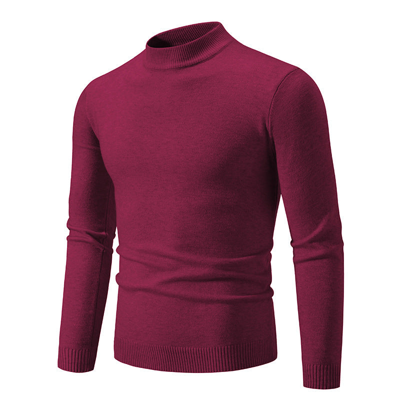 Herren nan taillierter Rollkragenpullover aus feinem Feinstrick mit geripptem Kragen Drune