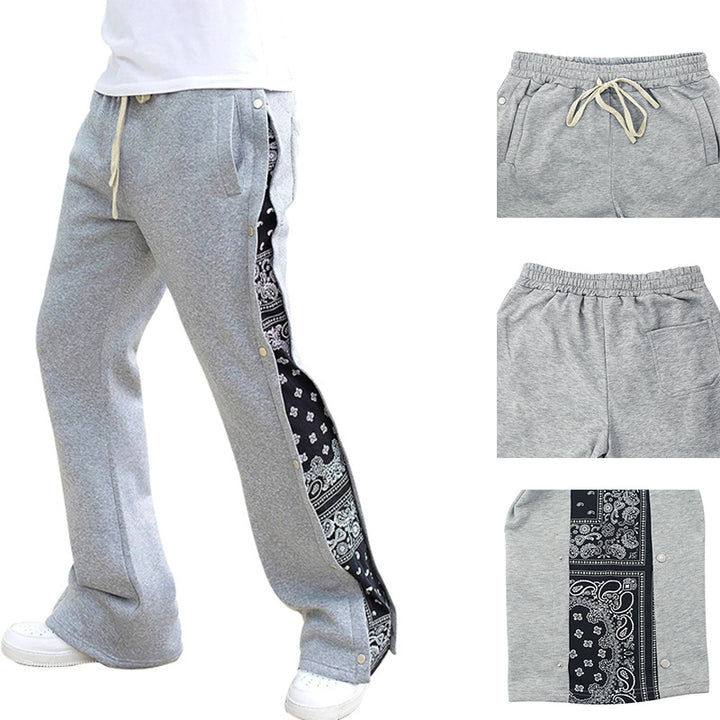 Damen nan Jogginghose mit seitlichen Druckknopfschlitzen und Paisley-Einsatz Drune