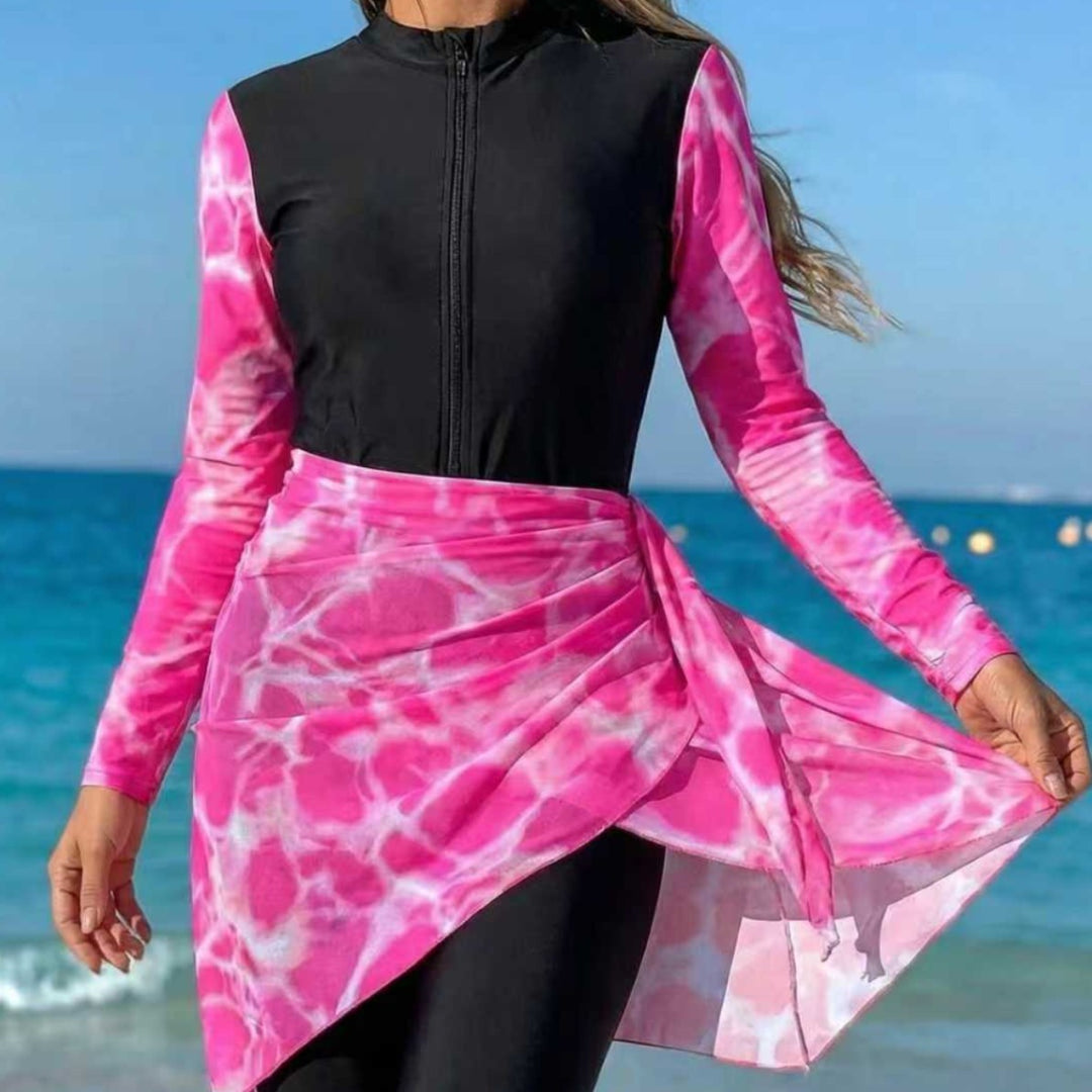 Damen modischer Rashguard mit Wickelrock Drune
