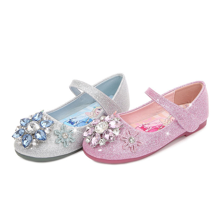 Mädchen Glitzernde Ballerinaschuhe mit Blumenapplikation Drune