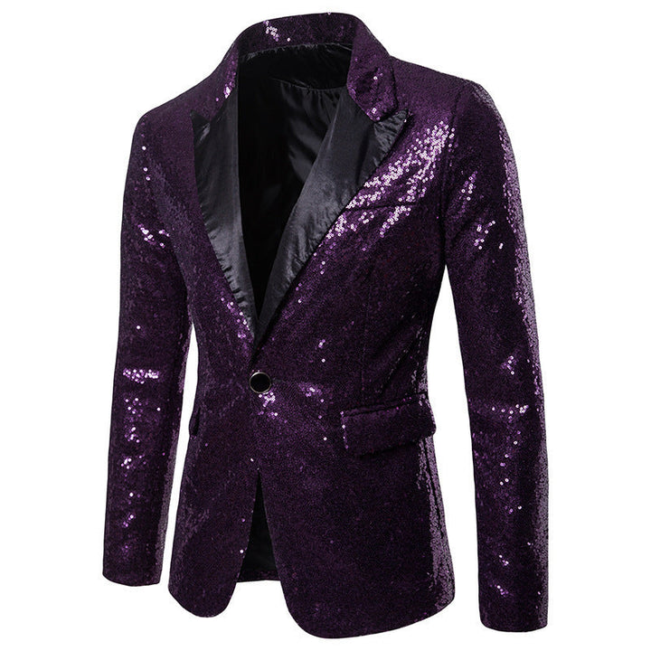 Herren Pailletten Formal Blazer Drune