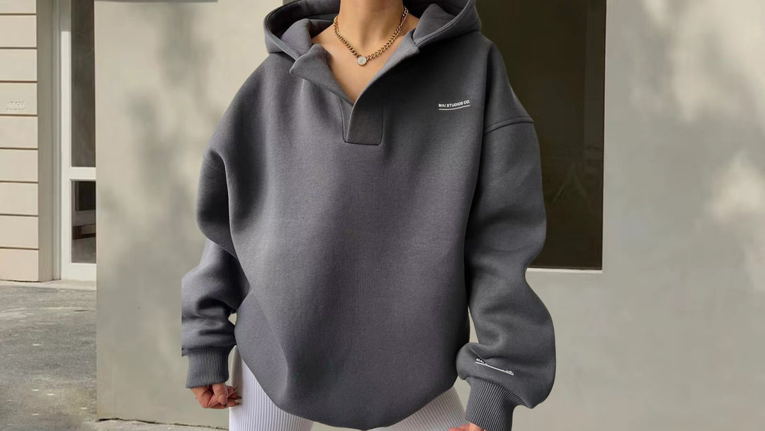 Damen Sportliches Oversized Poloshirt Drune