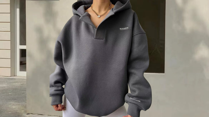 Damen Sportliches Oversized Poloshirt Drune