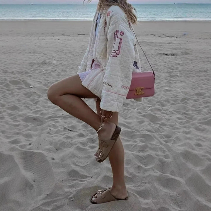 Damen lässige Kimono-Jacke mit einzigartigen Stickereien Drune