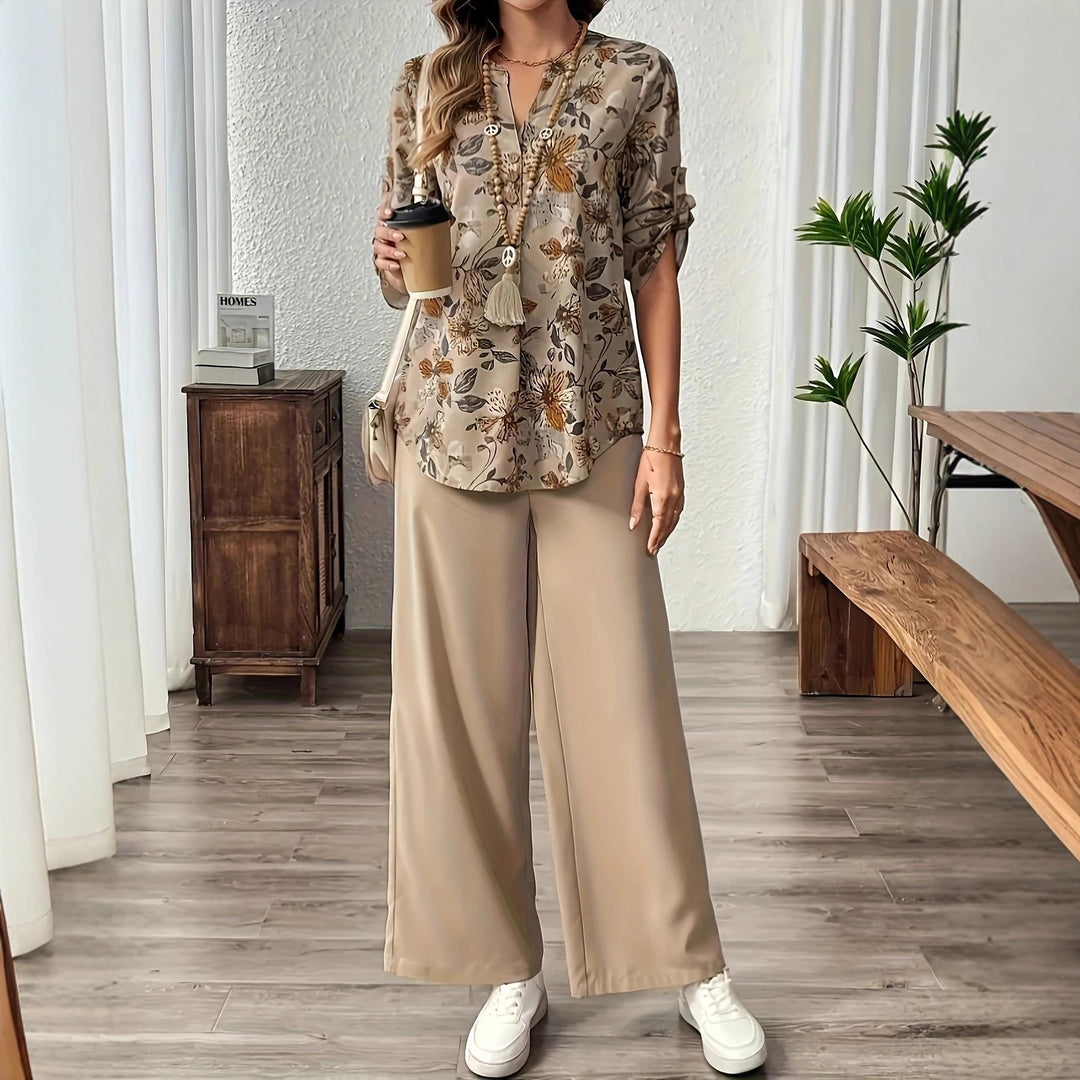 Damen Hemdbluse mit floralem Muster Drune