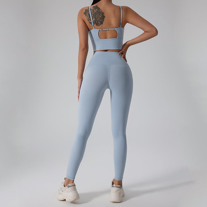 Damen Sportliches Set mit figurbetontem Top und Hochbund-Leggings Drune