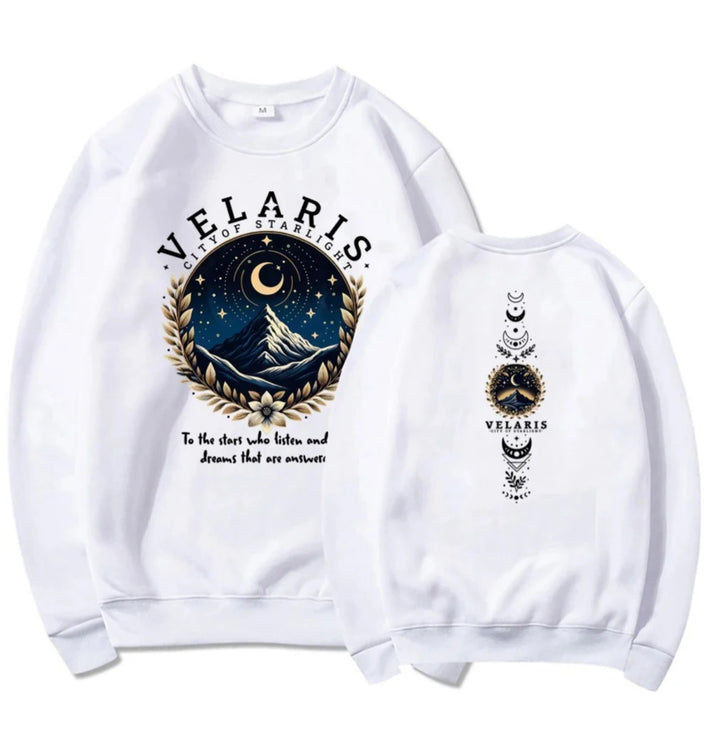 Damen Sweatshirt mit künstlerischem Nachthimmel-Motiv Drune