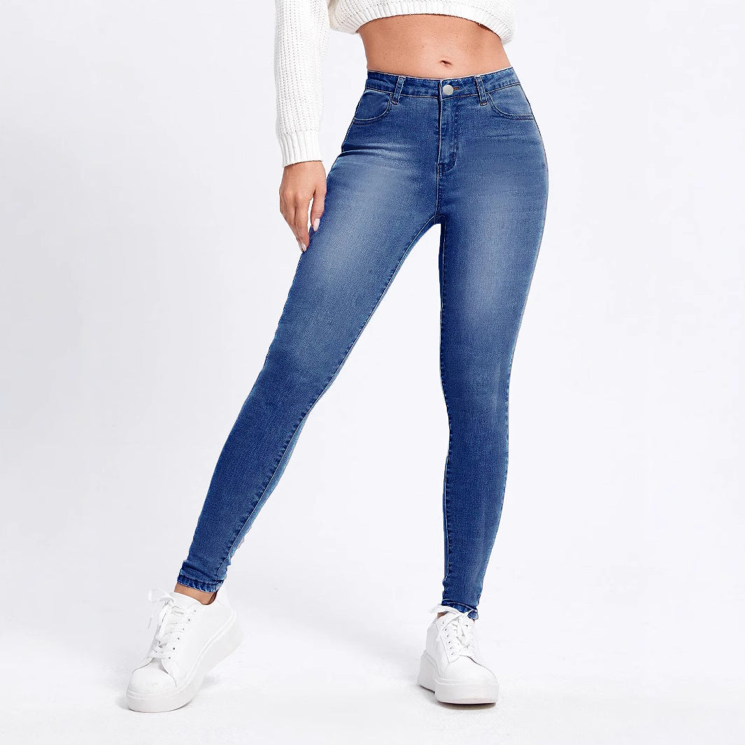 Damen Slim Fit Jeans mit hohem Taillenschnitt und figurformendem Stretch Drune