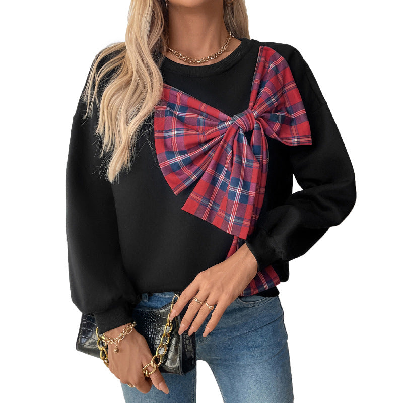 Damen modisches Sweatshirt mit künstlerischem Knoten-Design Drune