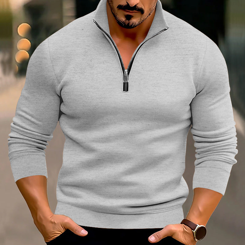 Herren Pullover mit halbem Reißverschluss und modernen Akzenten Drune