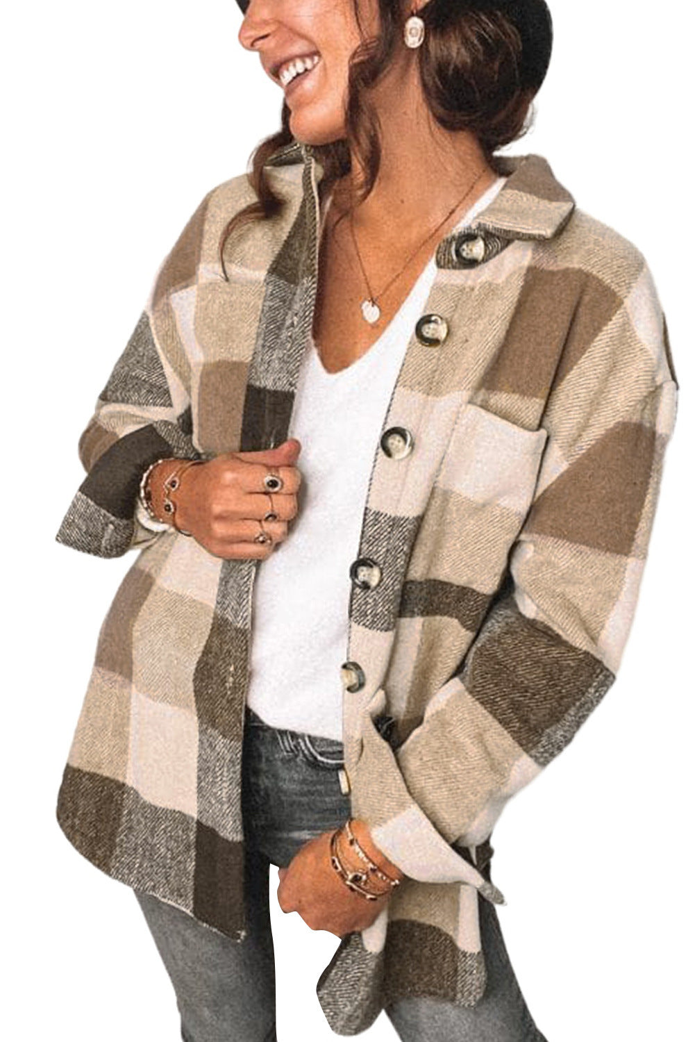 Damen Karierte Overshirt Drune