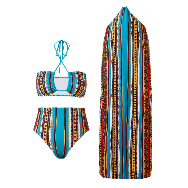 Damen Bikini-Set mit raffiniertem Wickeldesign und trendigem Mustermix Drune