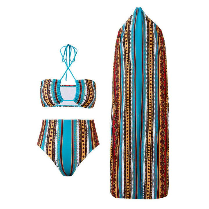 Damen Bikini-Set mit raffiniertem Wickeldesign und trendigem Mustermix Drune