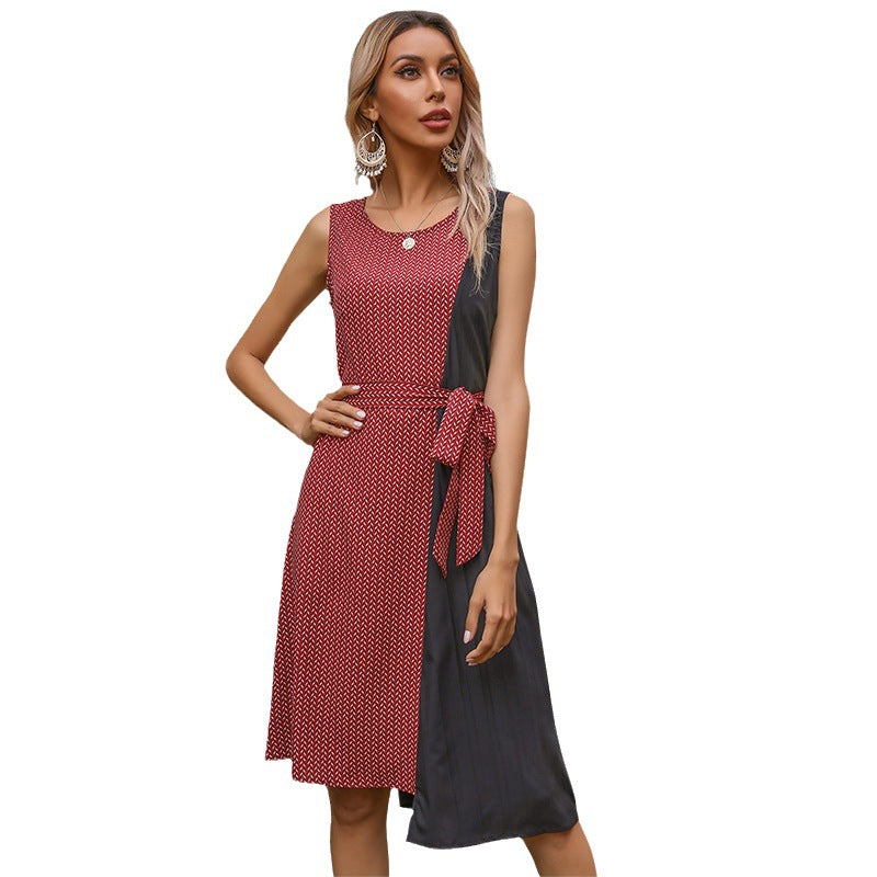 Damen Wickelkleid mit asymmetrischem Design und Taillengürtel Drune