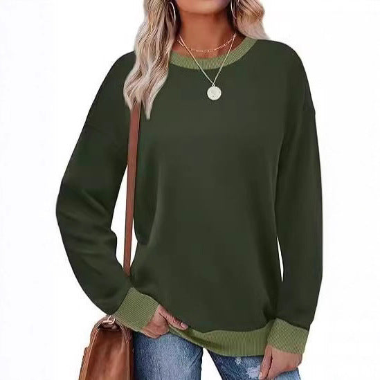 Damen Lässiger Sweatshirt mit Kontrastbündchen und oversized Passform Drune