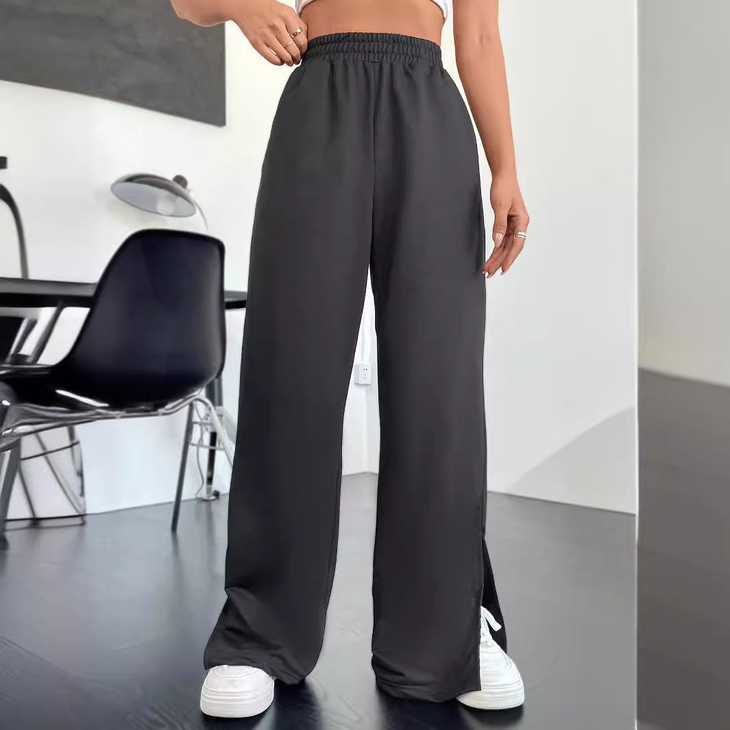 Damen weit geschnittene Freizeithose mit seitlichen Schlitzen Drune