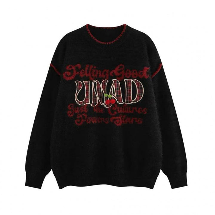 Damen Gemütlicher Pullover mit verspieltem Schriftzug und lässigem Schnitt Drune