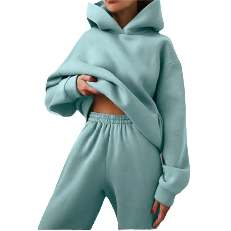 Damen gemütliches Hoodie- und Jogginghose-Set Drune