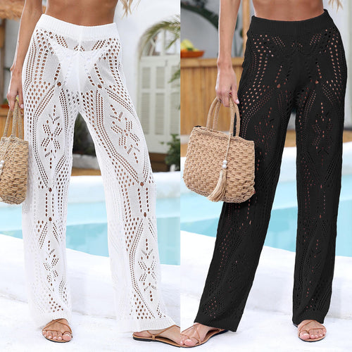 Damen luftige Strickhose mit dekorativem Lochmuster Drune