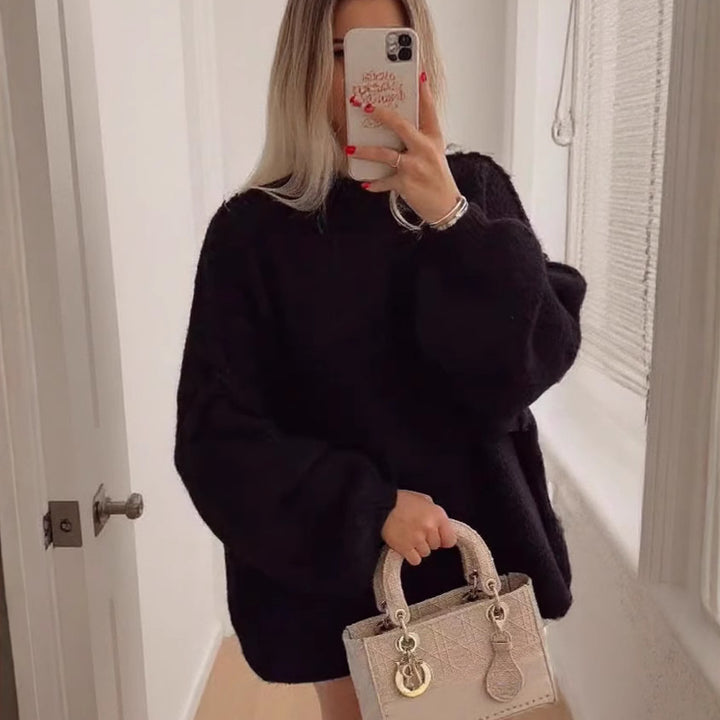 Damen Oversized Strickpullover mit weichem Material und modischen Ärmeln Drune