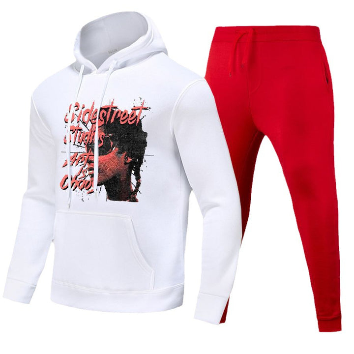 Herren Hoodie und Jogginghose Set mit auffälligem Grafikelement Drune