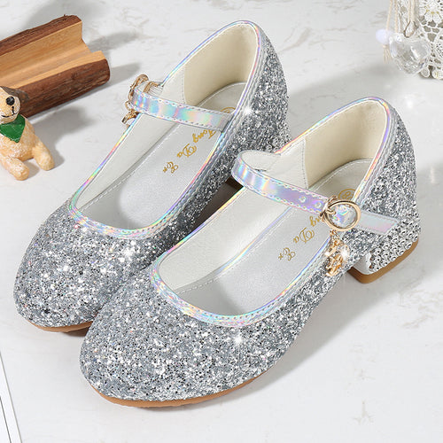 Mädchen Glitzernde Mary Jane Ballerinas mit dekorativem Riemchen und modischem Absatz Drune