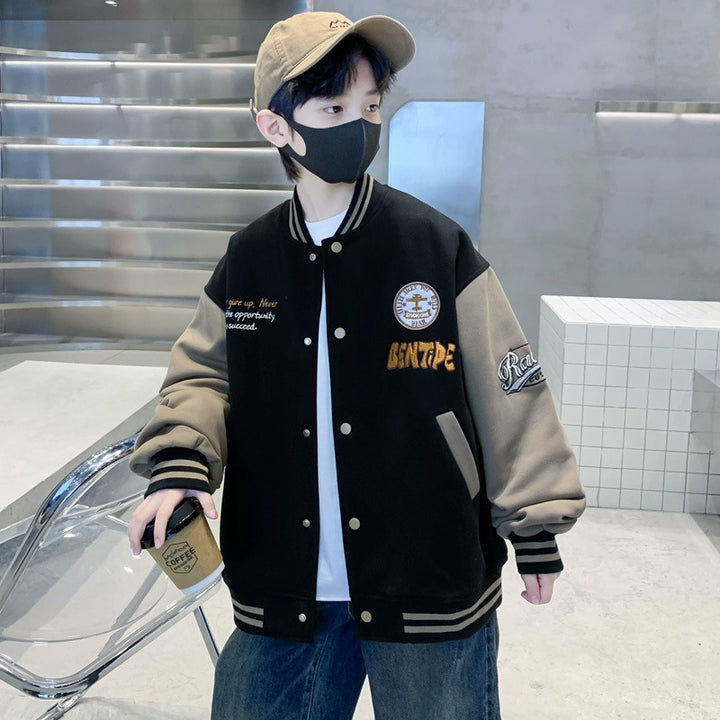 Jungen Varsity-Jacke mit gestickten Applikationen Drune