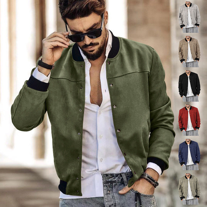 Herren modische Bomberjacke mit praktischen Taschen und elastischen Bündchen Drune