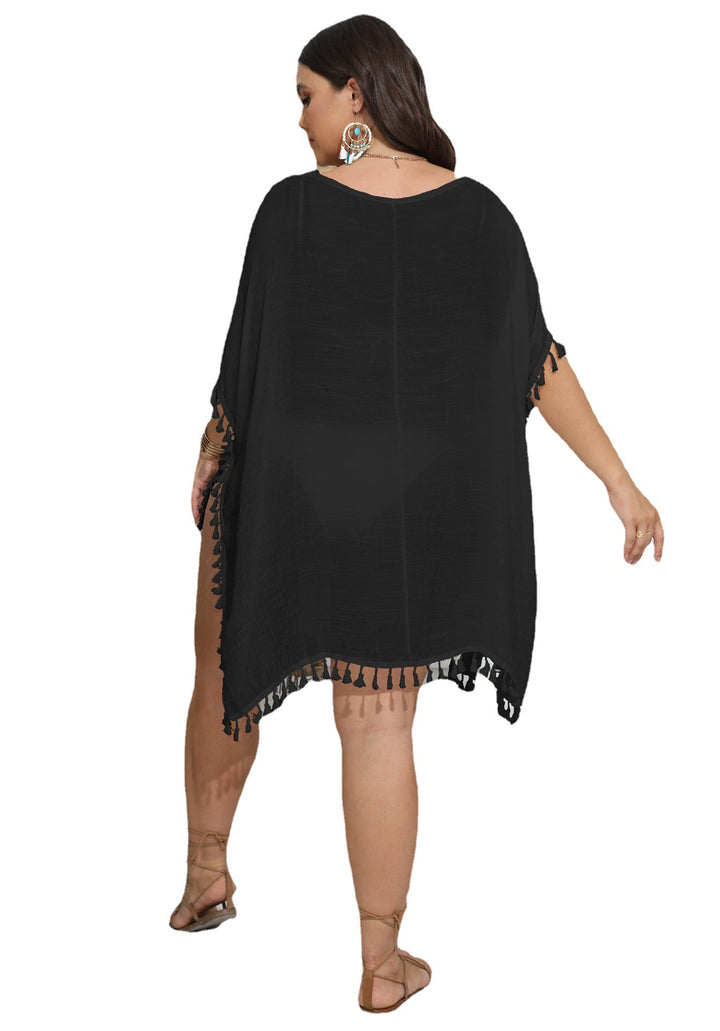 Damen eleganter Häkel-Strandponcho Drune