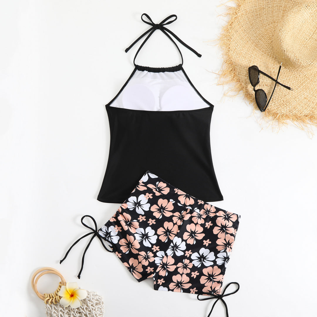 Damen Sportlicher Badeset mit modischen Blumenmuster Drune