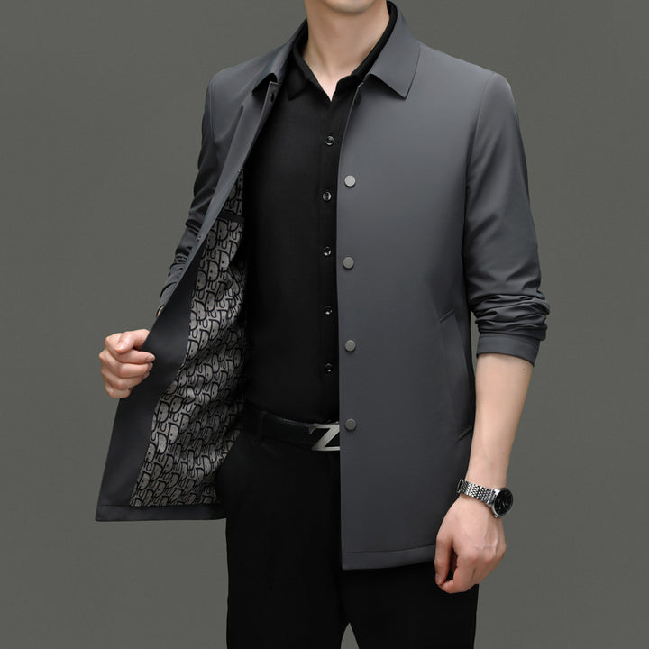 Herren modische Übergangsjacke mit elegantem Stehkragen und praktischen Taschen Drune