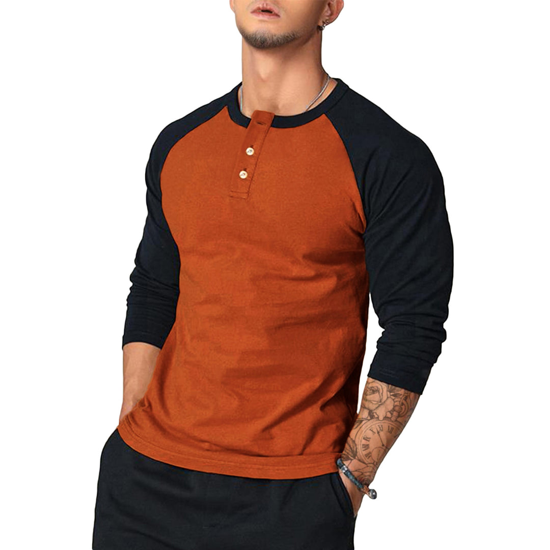Herren klassisches Langarmshirt im Vintage-Stil mit unterstützenden Kontrastärmeln Drune