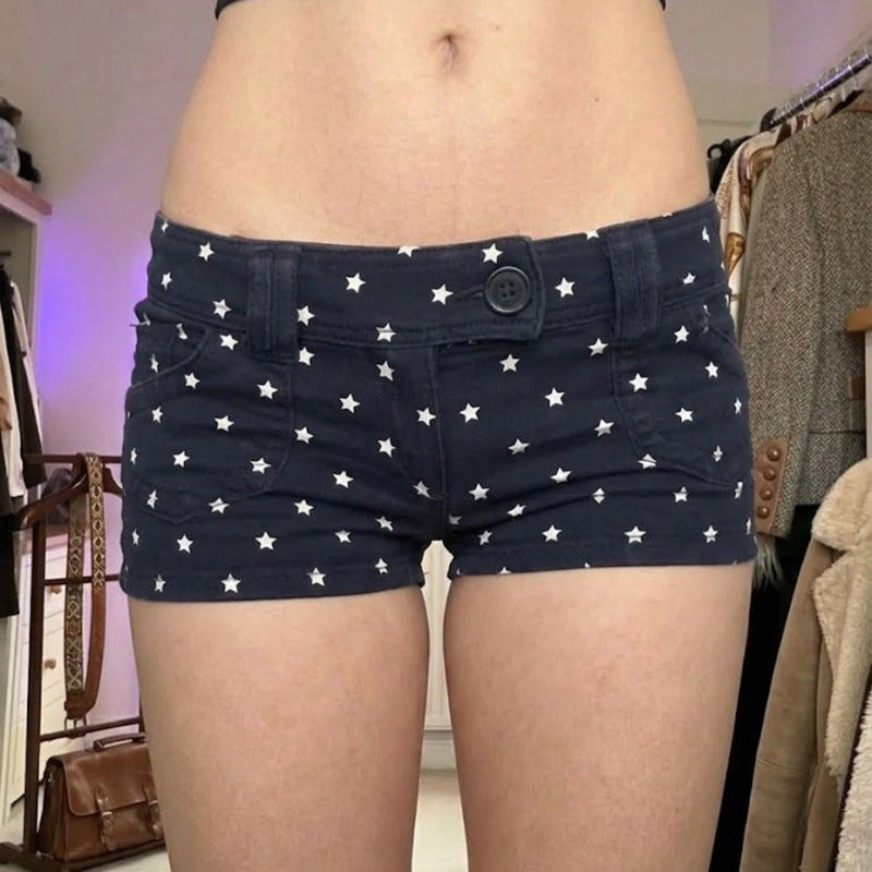 Damen Modische Shorts mit Sternenmuster und praktischem Schnitt Drune