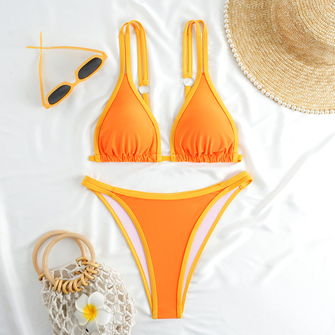 Damen modischer Bikini mit feinen Trägern und raffiniertem Schnitt Drune