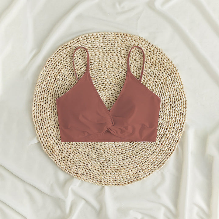 Damen sommerlicher Bralette-Bikinioberteil mit eleganter Twist-Detail Drune